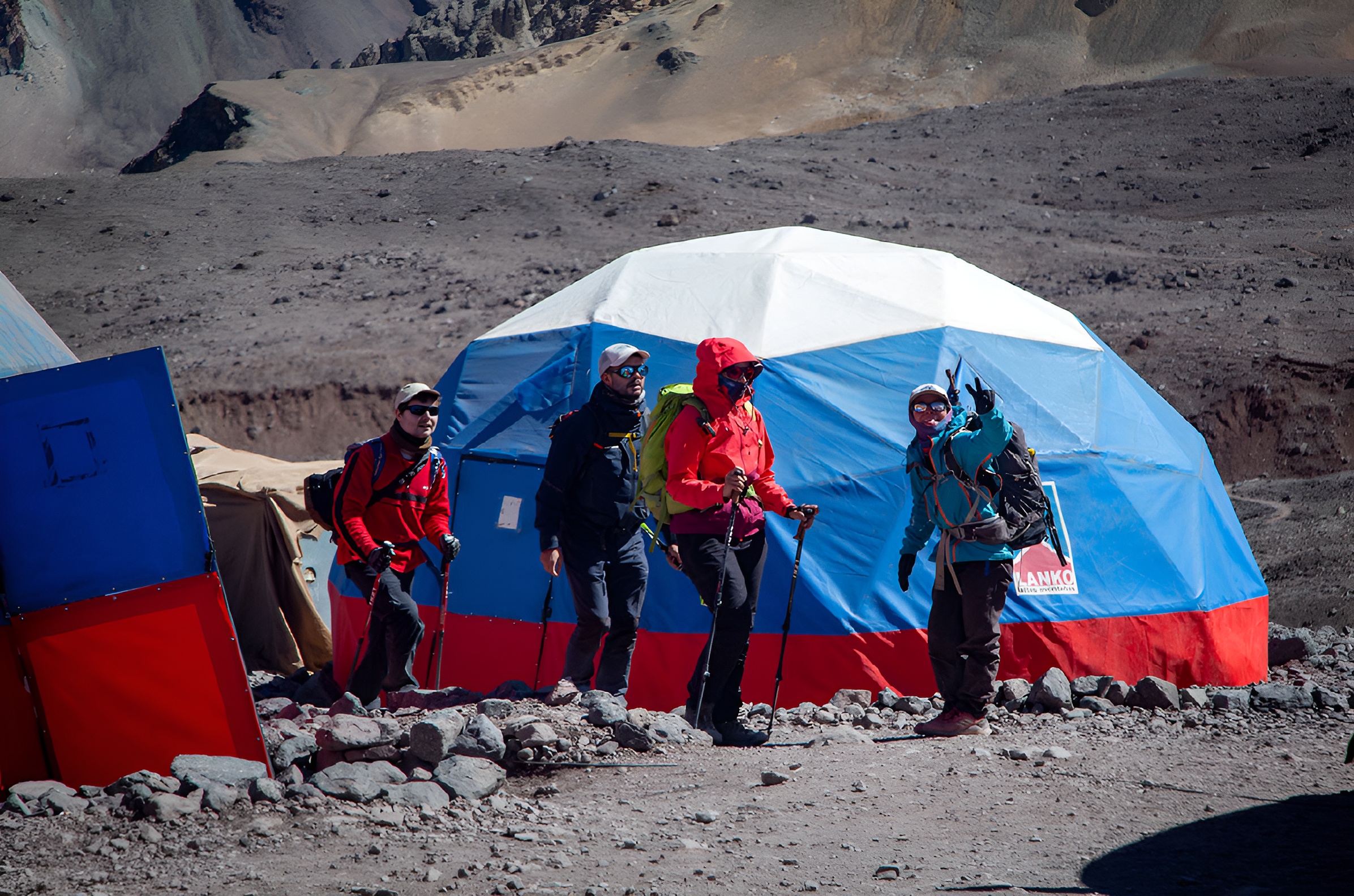Mulas de carga en la ruta al Aconcagua con Lanko